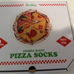 Wembley Pizza Socks - Fun Yellow and Red Design